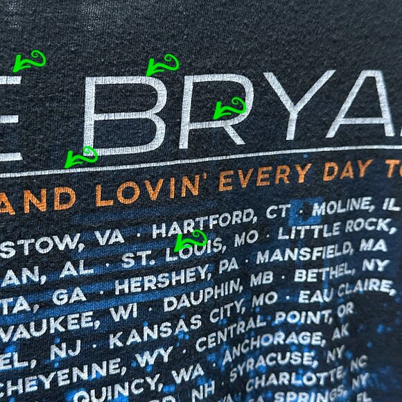 Luke Bryan Huntin Fishin & Lovin Every Day 2017 Tour Black T Shirt Size S - Picture 9 of 13